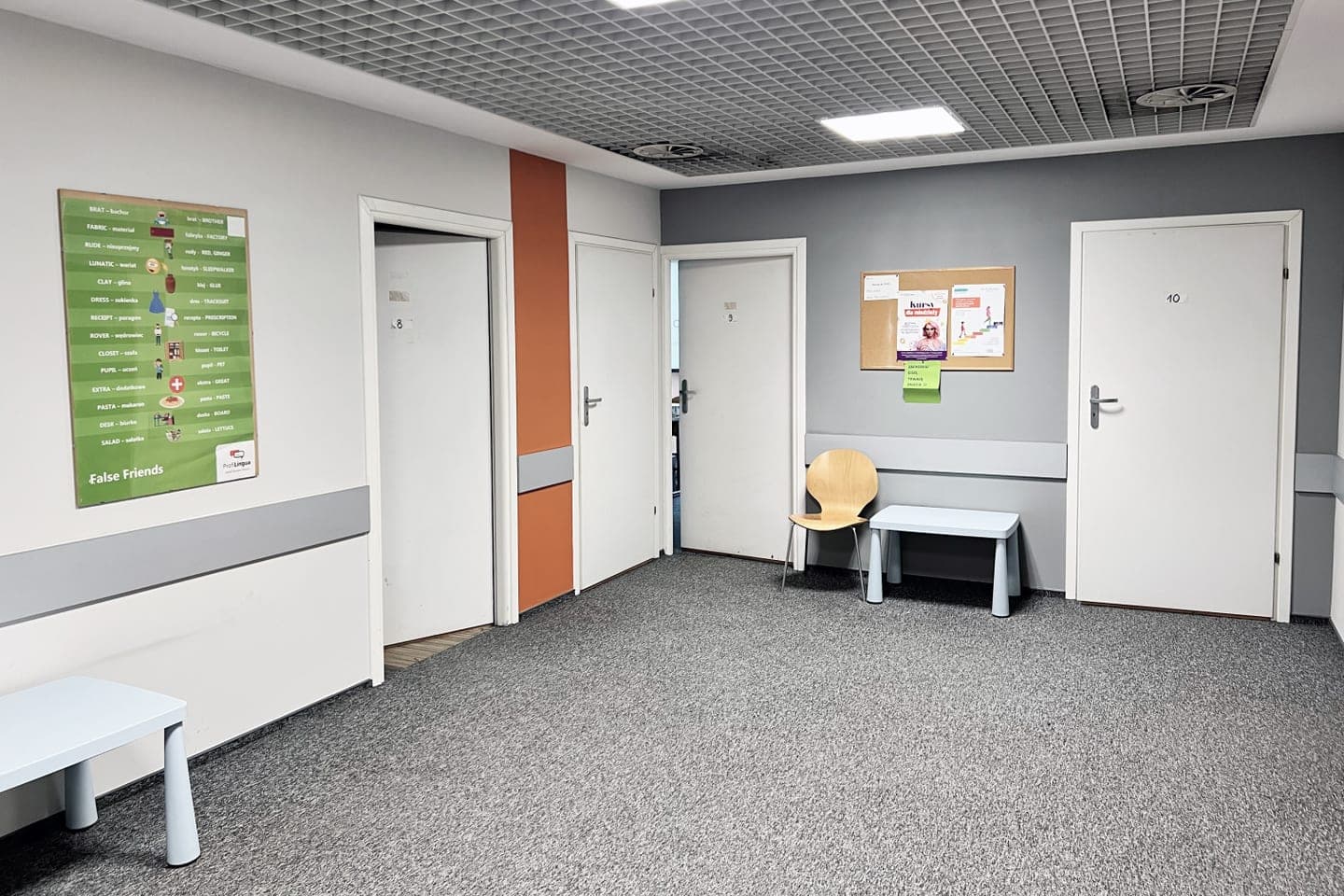 Wnętrze placówki ProfiLingua w Gdańsku Wrzeszczu, al. Grunwaldzka 82